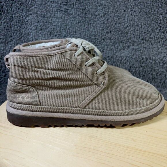 UGG Neumel Natural Chukka Boots Mens Size 11 Natural Hemp Canvas Faux Fur Lined main image 5
